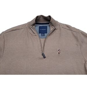 US Polo Assn Pullover Men's Sz Large 1/4 Zip Sweater Top Shirt Long Sleeve Pony